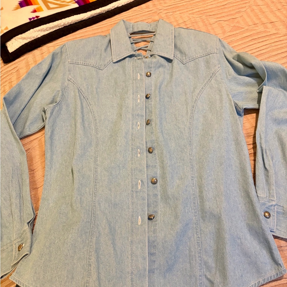 Wrangler Denim Blue Button Down Shirt